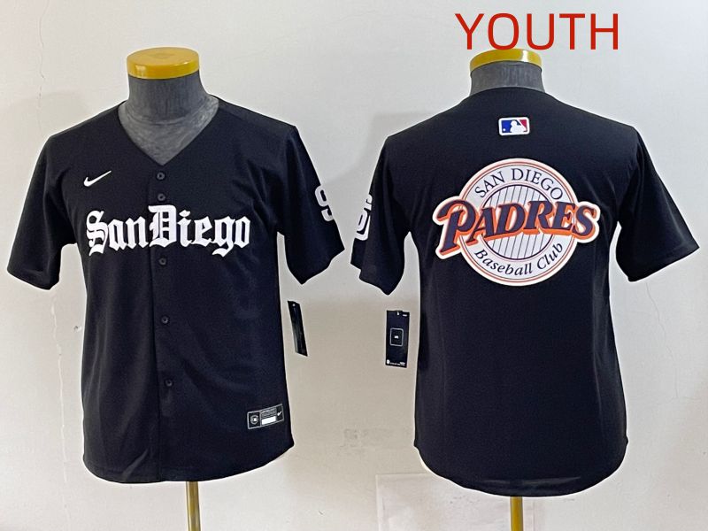 Youth 2025 San Diego Padres Blank Black Five generations Joint Name Nike MLB Jersey style 17->youth mlb jersey->Youth Jersey